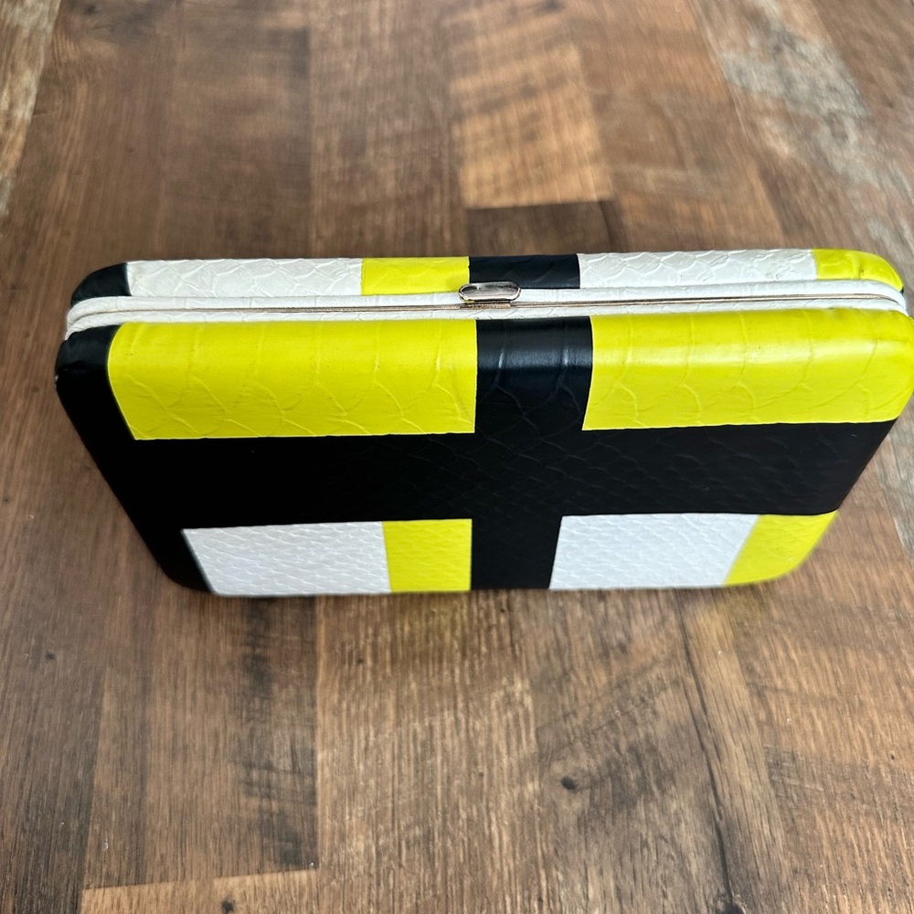 Nordstrom’s Geometric Clutch- Lime, Black & White